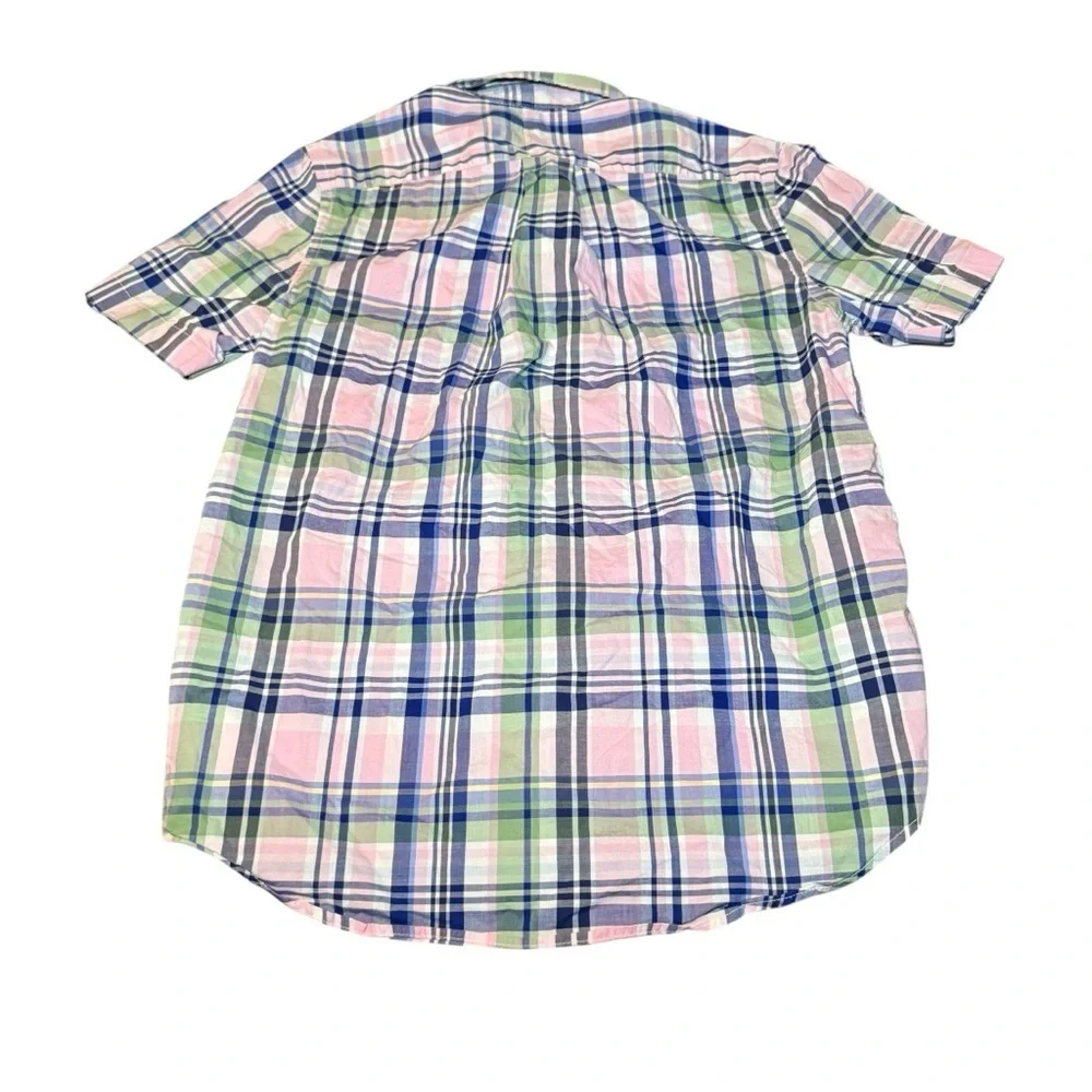 Polo Ralph Lauren Boys Short Sleeve Button Up Plaid Shirt Large 14-16
